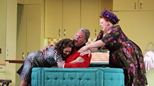 Marie McLaughlin as Meg Page, Bryn Terfel as Sir John Falstaff, Marie-Nicole Lemieux as Mistress Quickly