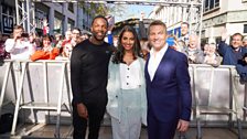 Tosin, Mandip and Bradley on the red carpet.