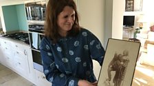 Eleanor Lybeck with a picture of her Great Grandfather Albert James