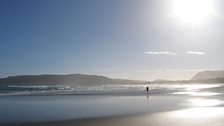 Sunset on Curio Bay, New Zealand