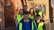 Alison McCaughan and pupils from Hezlett Primary School