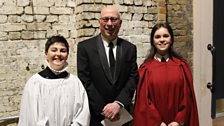 Ken Bruce with Radio 2 Young Choristers Cassian Pichler-Roca and Emilia Jaques