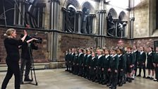 West Hill Primary School Choir in the Chapter House.