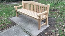 The third clue was with this memorial bench by a pond in North Walsham