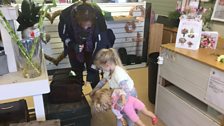 Sophie gets some help from Poppy finding the treasure at the florist's in Walton Highway