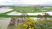 Morfa Rhuddlan wedi'r glaw mawr ddydd Sadwrn yr 16eg o Fawrth - Tudur Aled Llanelwy.