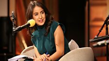 Presenter and journalist Nawal al-Maghafi hosts The Cultural Frontline panel in the 鶹ҳ Radio Theatre, London