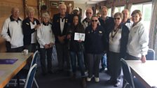 Amy with some of the bowls club members