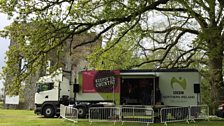 The 91ȱ van against the beautiful backdrop of Shanes Castle