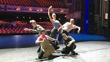 The finalists pose for a photo shoot on stage at the Birmingham Hippodrome