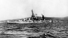 The Battleship Bayern sinking by the stern