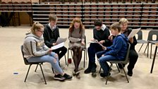 Pupils at Stromness Academy during a rehearsal for their Foy