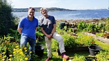 David and Brendan at his veg garden