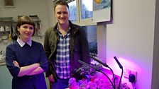 David with Grace Loughrey and her grow lights