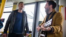 Keane perform on a Manchester Tram