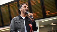 Craig David performs at Birmingham New Street Station