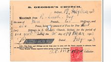 A pew receipt from St George's Church