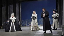 Larissa Diadkova as the Countess, Lise Davidsen as Lisa, Yusif Eyvazov as Hermann, and Igor Golovatenko as Prince Yeletsky