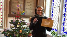 Angie found clue two at the Christmas tree festival in the church in Gimingham