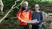 Derek with archaeologist Alice Pyper on the site of the former munitions factory