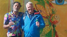 Derek with artist Raul Speek in Solva