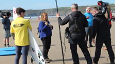 Filming on Newgale Beach