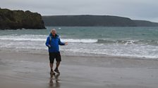 Derek in action on Broad Haven beach