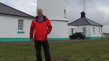 Derek in front of the Nash Point Lighthouse