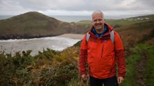 Derek in front of Foel-y-Mwnt