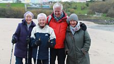 Derek meets WI members out walking on Aberporth Beach