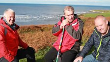 Derek with Seine Net fishermen Cyril Burton and Wayne Jones at Gwbert