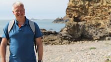 Derek on the beach at Ynys y Fydlyn