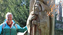 Derek next to St Tewdrick’s Statue, Mathern