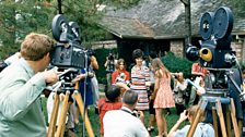 Facing the press after the Apollo 13 recovery