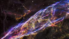 Called Veil Nebula, the debris derives its name from its delicate filamentary structures