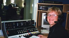 Journalist Sarah Kings gets ready for a bulletin