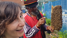 Maria Margaronis and Bee Keeper Barry Chang