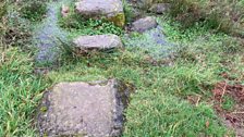 Stepping stone laid by Italian prisoners of war