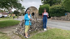 The old mill stone at Buxton was the next place Julie had to visit