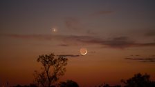 Venus and the Moon set in Marfa