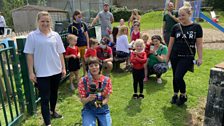 Julie with members of Mulbarton Gymnastics Club