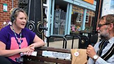 The team were just 5 minutes late getting to the Chatty Bench where Mayor Stephen Bunney was waiting.....for a chat!