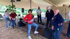 The new outdoor auditorium at the Westacre Theatre was where Julie had to head next