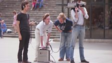 A Nexus crew shooting in the university's square in 1983 (Photo: Mark Hodgson)