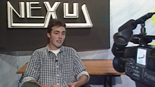 Station Manager Stuart Campbell in the Nexus studio in May 1995