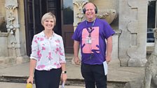 Laura welcomes Sean at Stoke Rochford Hall...........