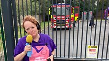 A very disappointed Amy finally arrives at the Fire and Ambulance Station Open Day...only 35 minutes late...so no win today!