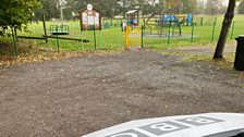 If it wasn't for the slightly damp weather Amy would have been on the swings in the play park!