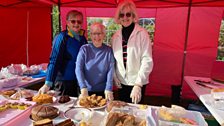 The ladies were there dispensing cakes to those who had taken part......