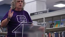 Poet, Damian Gorman, at a Book Week event in Central Library, Belfast (photo credit: Malachi O'Doherty)